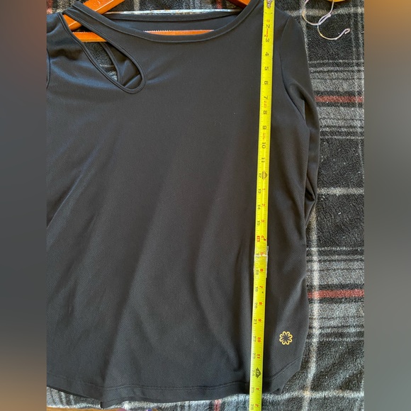 Pro Player Black Top One Shoulder Cut Out Size Large Athletic Long Sleeve - Picture 10 of 14